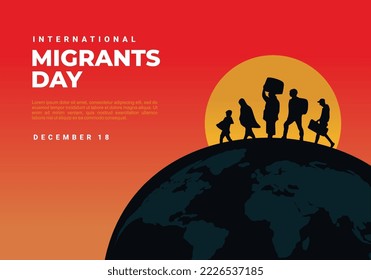 International migrants day background celebrated on december 18.