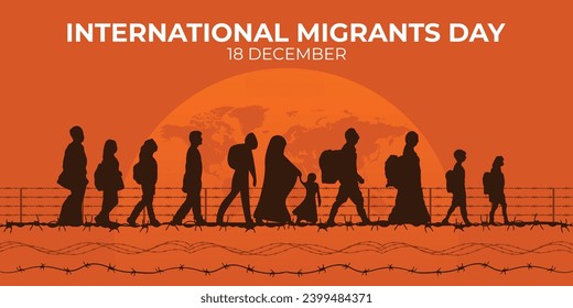 International migrants day background celebrated on December 18. International Migrants Day , background for International Migrants Day. International Migrants Day, migration concept illustration