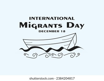 Vector de fondo del Día Internacional de los Migrantes celebrado el 18 de diciembre.