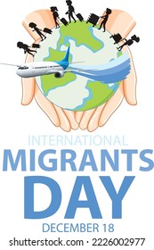 International Migrants Day Banner Design illustration