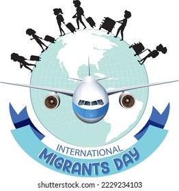 International Migrants Day Banner Design illustration