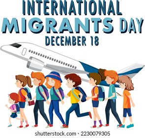 International Migrants Day Banner Design illustration