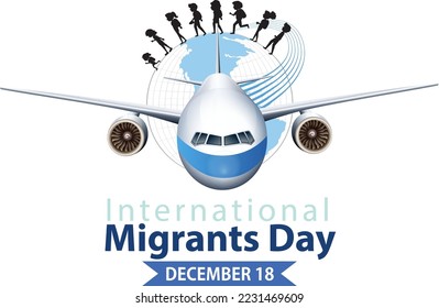 International Migrants Day Banner Design illustration