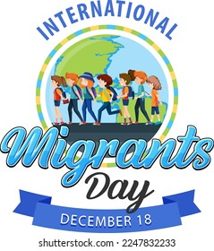International Migrants Day Banner Design illustration