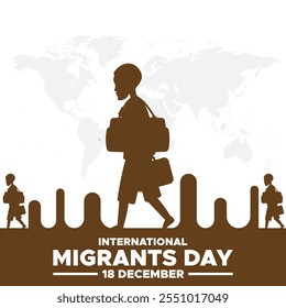 Día Internacional del Migrante. Concepto creativo del día de los migrantes. Fondo del Día Internacional del Migrante celebrado el 18 de diciembre.