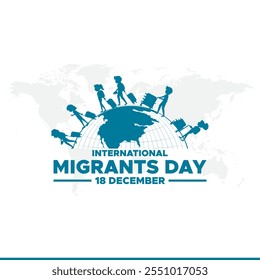 Dia Internacional do Imigrante. O conceito criativo do dia dos migrantes. O evento comemorou a história do Dia Internacional dos Migrantes em 18 de dezembro.