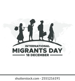 Dia Internacional do Imigrante. O conceito criativo do dia dos migrantes. O evento comemorou a história do Dia Internacional dos Migrantes em 18 de dezembro.