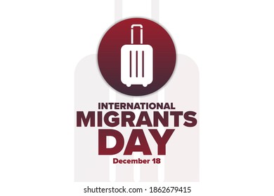 International Migrants Day. December 18. Holiday concept. Template for background, banner, card, poster with text inscription. Vector EPS10 illustration
