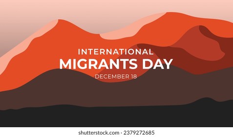 International migrants day. Desert concept design template for banner, background, poster