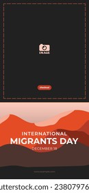 International migrants day. Desert concept design template for banner, background, poster