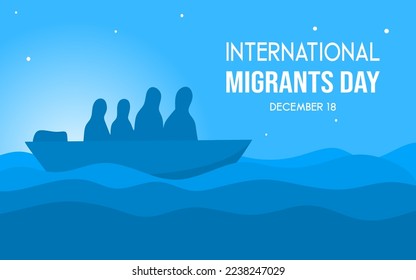 INTERNATIONAL MIGRANTS DAY DESIGN AND CONCEPT, SUITABLE FOR STICKER, BANNER, POSTER, OR SOCIAL MEDIA