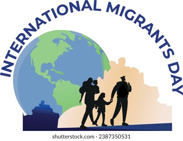 Tagesdesign für internationale Migranten, Vektorgrafik