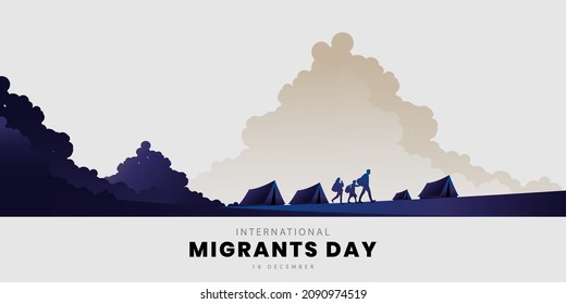 International Migrants Day, migration concept illustration, vector illustration.