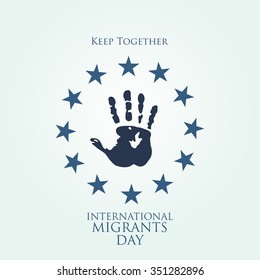 International Migrants Day, Poster, Quotes, Vector Template.