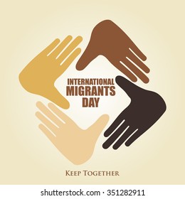 International Migrants Day, Poster, Quotes, Vector Template.