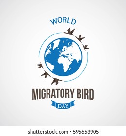 International Migratory Bird Vector Illustration. Suitable for Greeting Card, Poster and Banner.