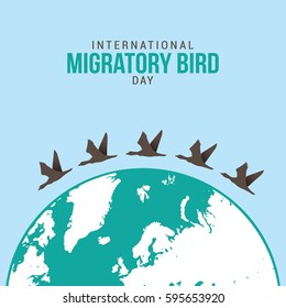 International Migratory Bird Vector Illustration. Suitable for Greeting Card, Poster and Banner.