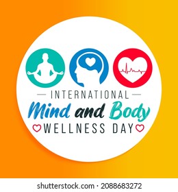 International Mind and Body wellness day is observed every year on January 3rd, to remind people of the importance of wellness. Vector illustration