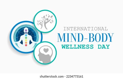 International Mind - Body wellness day is observed every year on January 3rd, to remind people of the importance of wellness. Vector illustration