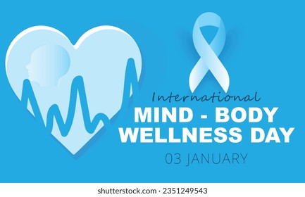 International Mind Body wellness day. background, banner, card, poster, template. Vector illustration.