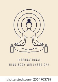 International Mind Body Wellness Day background. Vector illustration.