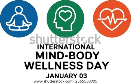 International Mind-Body Wellness Day vector illustration
