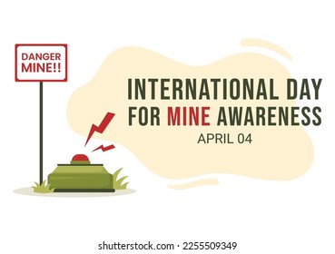 International Mine Awareness Day on April 04 Illustration with Do Not Step on Landmines for Web Banner in Flat Cartoon Hand Drawn Templates