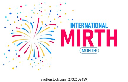 International Mirth Month Vector Laughter Joy Happiness Smiley Face Fun Humor March Banner Design Awareness Stock Graphic Illustration Template