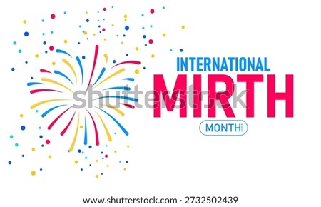 International Mirth Month Vector Laughter Joy Happiness Smiley Face Fun Humor March Banner Design Awareness Stock Graphic Illustration Template