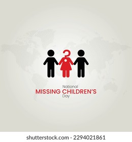 International Missing Children's Day. Missing Children's Day creative for banner, poster, greeting card, shirt, template and print advertising.