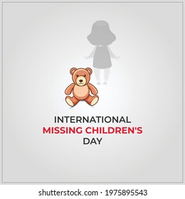 International Missing Children's Day. flyer, banner.