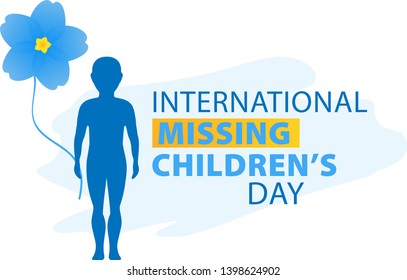 International Missing Children's Day. Forget me not flowers. Lost children vector illustration.