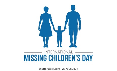 international missing childrens day illustration featuring family silhouettes promoting child safety awareness protection support and global humanitarian concern campaign