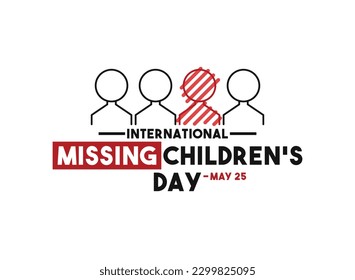 International Missing Children's Day. May 25. Human line icon. Abstract. White background. Poster, banner, card, background. Eps 10.