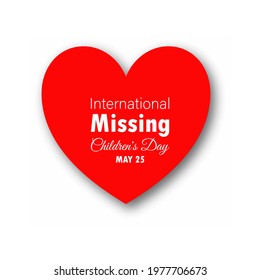 International Missing Children's Day ,Vector Illustration.