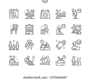 International Missing Children's Day Well-crafted Pixel Perfect Vector Thin Line Icons 30 2x Grid for Web Graphics and Apps. Simple Minimal Pictogram