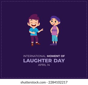 International Moment of Laughter Day. 14 April. Holiday concept. smile day banner, poster, card, template. flat Design. Vector illustration.