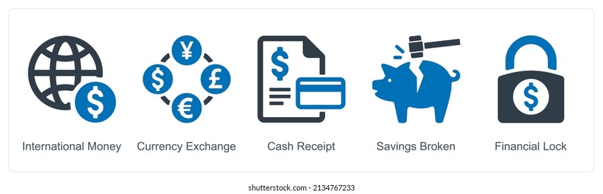 International Money And Currency exchange Icon Concept