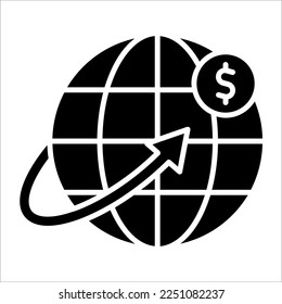 International money transfer icon. Get paid from another country. Payment method. vector illustration on white background.