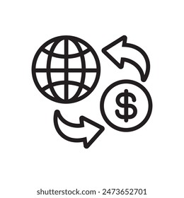 International Money Transfer Icon Perfect for Finance and Global Transactions