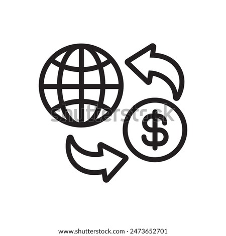 International Money Transfer Icon Perfect for Finance and Global Transactions