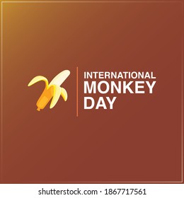 International Monkey Day With Banana Concept