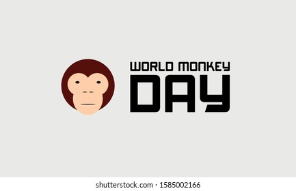 International Monkey Day celebration World Day of the Monkey 14th december on clean light background. Stock vector illustration.