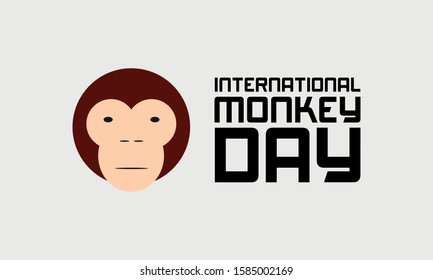 International Monkey Day celebration World Day of the Monkey 14th december on clean light background. Stock vector illustration.