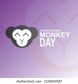 International Monkey Day. December 14. Holiday concept. Template for background, banner, card, poster with text inscription.