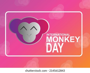 International Monkey Day. December 14. Holiday concept. Template for background, banner, card, poster with text inscription.