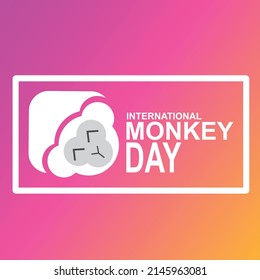 International Monkey Day. December 14. Holiday concept. Template for background, banner, card, poster, print.