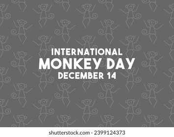 International Monkey Day. December 14. Seamless pattern. Poster, banner, card, background. Eps 10.