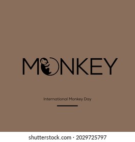 International Monkey day post vector.