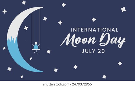 International moon day banner vector illustration